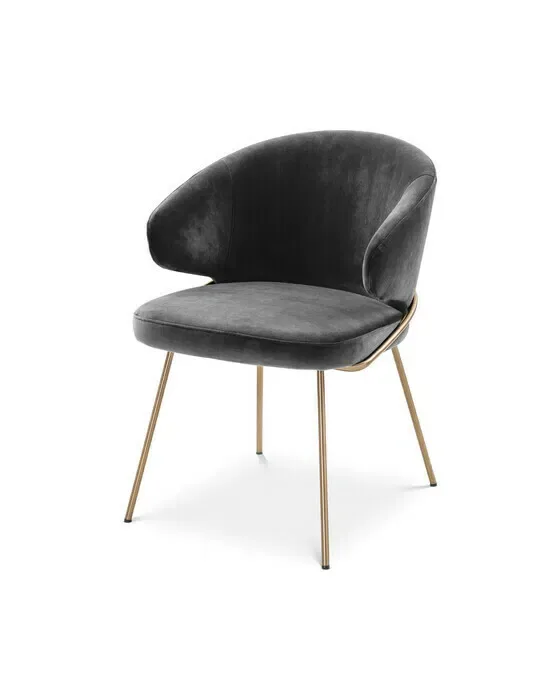 Kinley Dining Chair Dark Grey Velvet