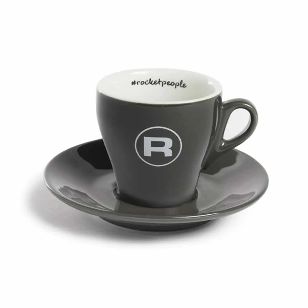 Flat White kopp Grå Rocket People 6 pack med fat