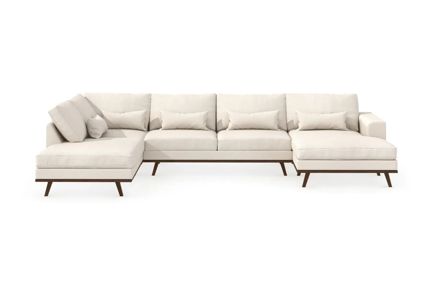 Copenhagen 5-sits Vänstervänd U-formad Large Soffa med Divan och Schäslong i Tyg - Beige