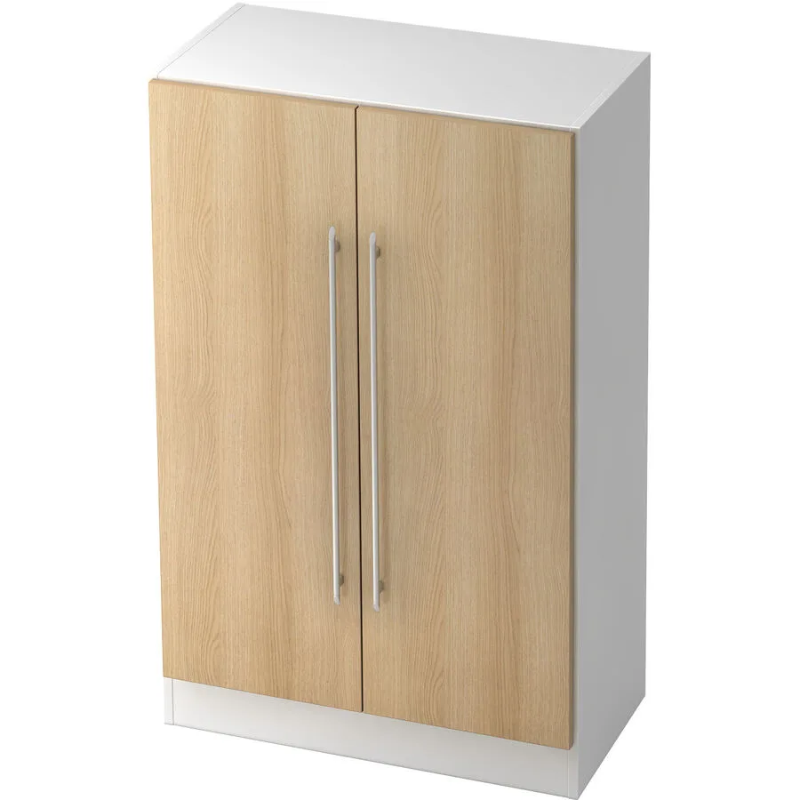 Aktenschrank Office Eiche, Weiss Holzwerkstoff B 80 H 127 cm