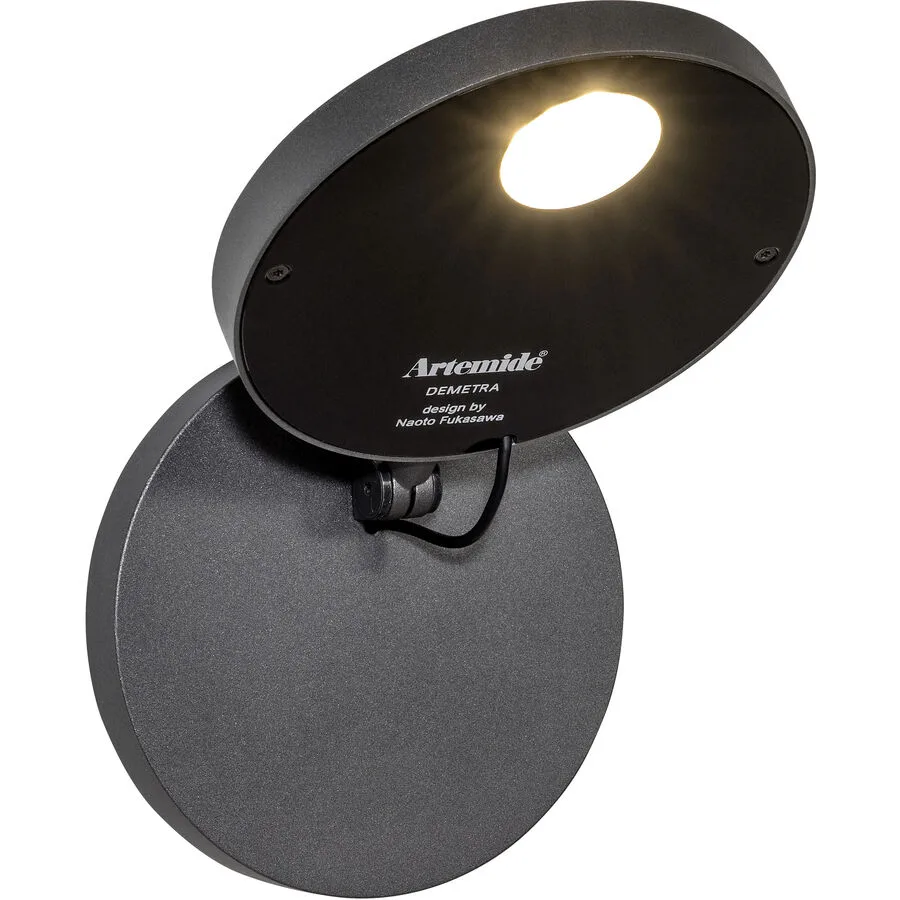Designer-Wandlampe Artemide Demetra D 13 cm - Farbe: grau - Material: Metall - LED - Lichtfarbe: Warmweiss - LED Energiesparlampen