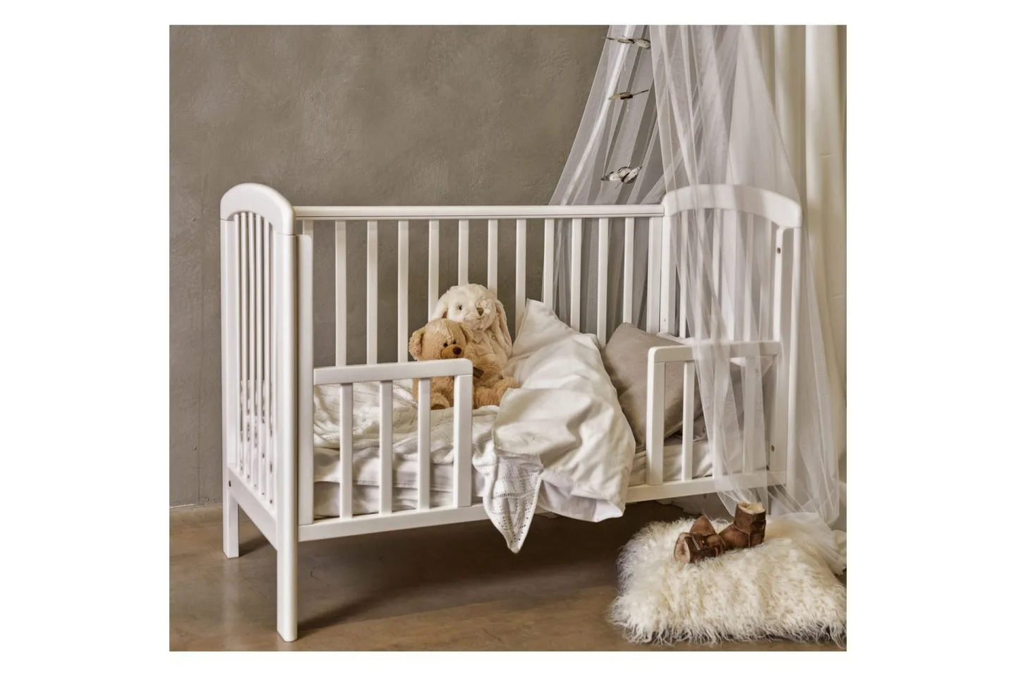 Påslakanset till Spjälsäng 2-Dels Washed - Vit