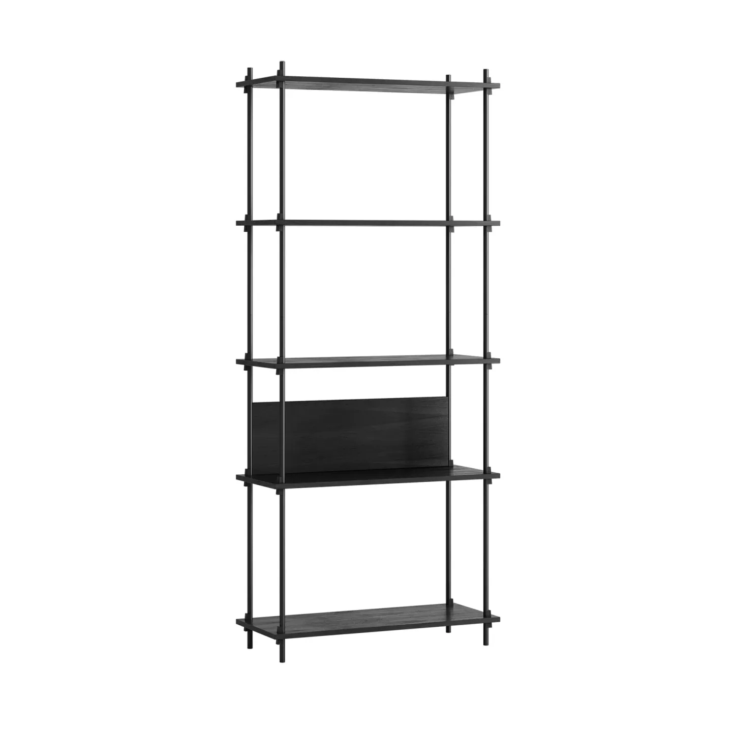 MOEBE Shelving System Classic Regal Black, 86x200x35 cm, S.200.1.A