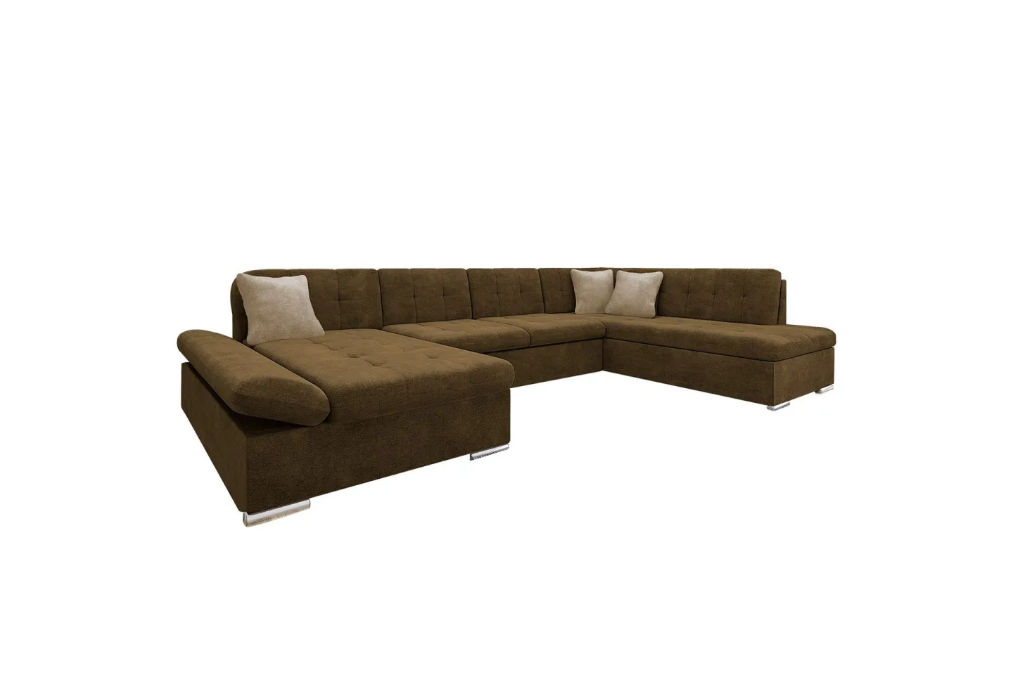 Zumar Soffa med Divan och Schäslong 4-sits - Brun/Beige
