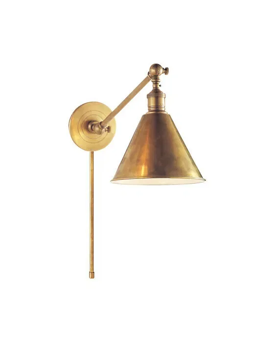 Boston Functional Single Library Light Antique Brass