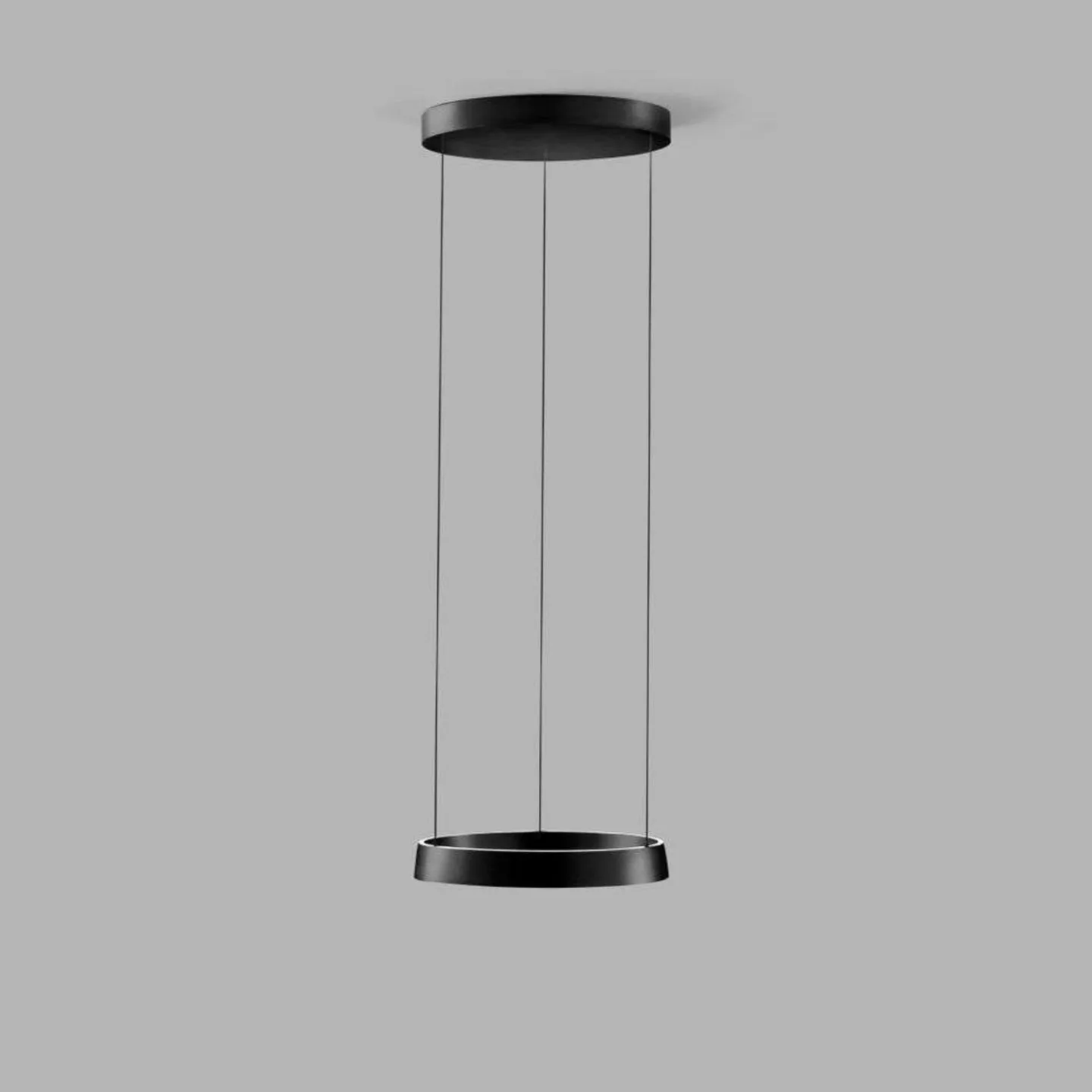 Edge Round LED-Hängelampe schwarz Ø40cm, Smart - Light-Point - Wohnzimmer - Aluminium - Ring