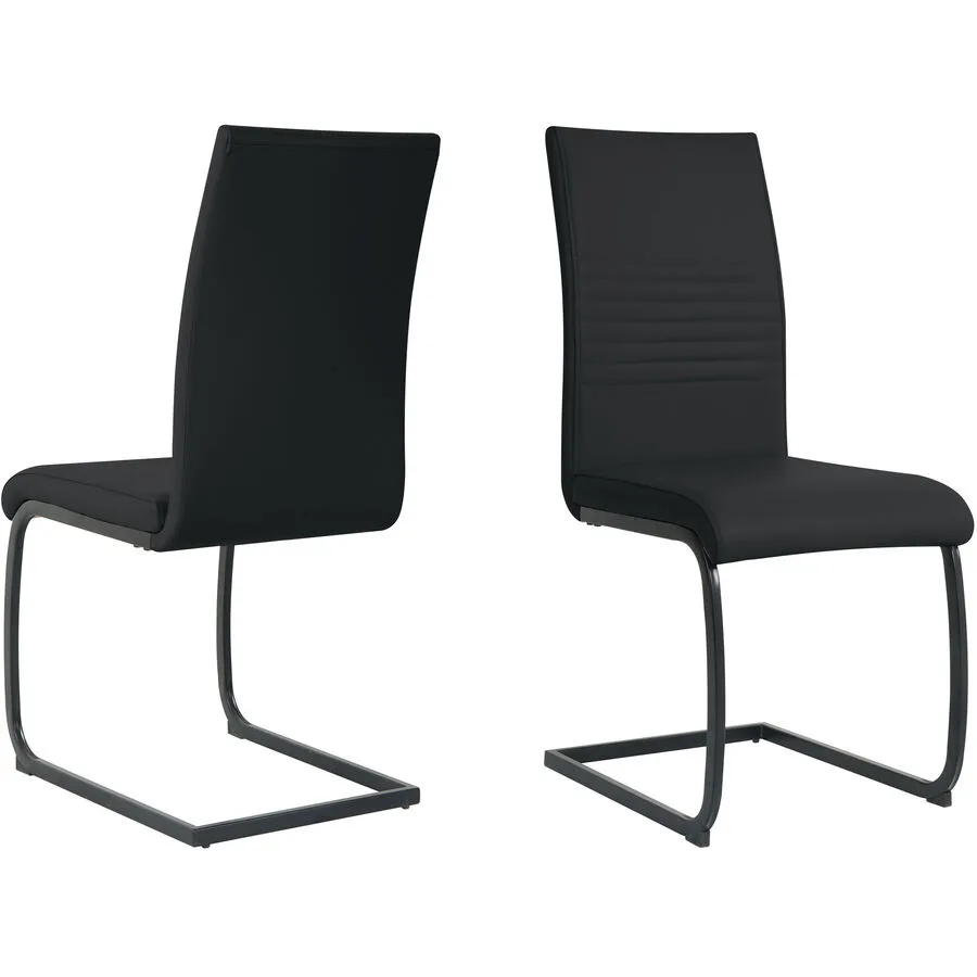 Stuhl 2er-Set Nira schwarz Kunstleder