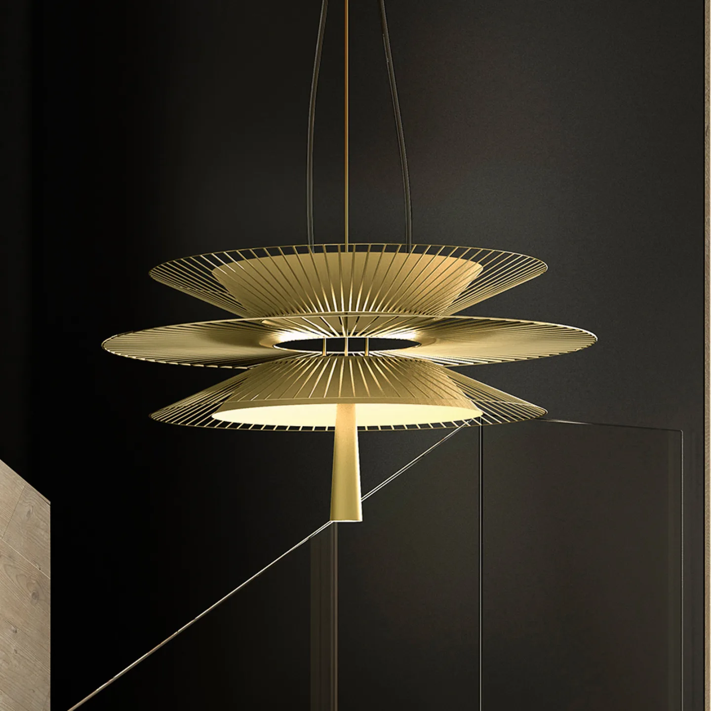 Gravity 2 Pendel Golden - Forestier - Køkken - Design - Metal - Med én lyskilde