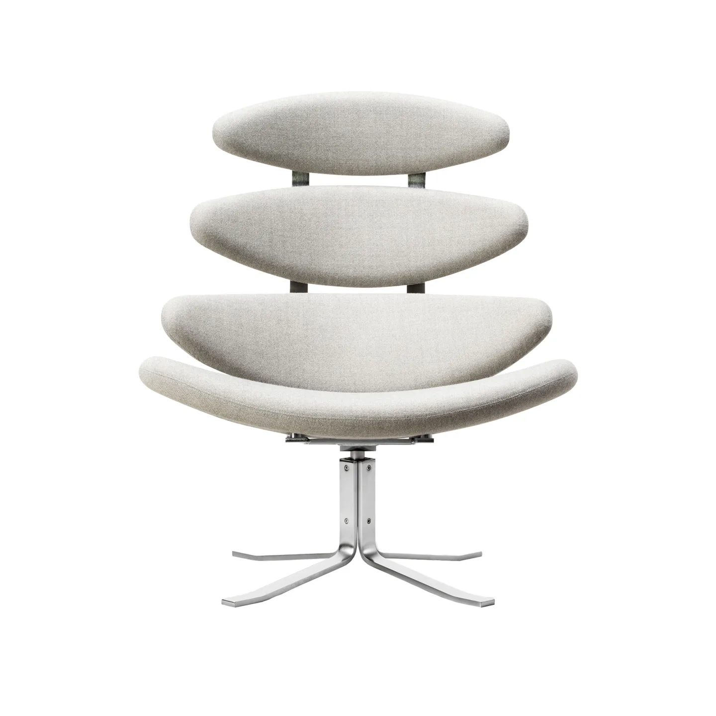 Fredericia Furniture - Corona Chair, Brushed Chrome, Fabric Cat. 1 Capture 4101 - Fåtöljer - Poul M. Volther