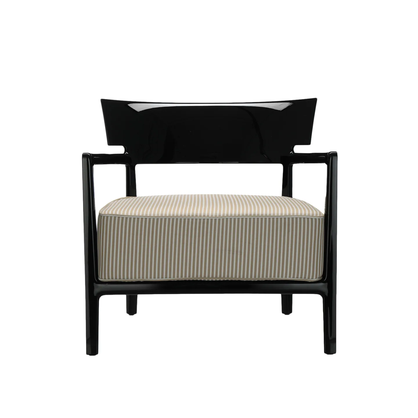 Kartell - Cara Outdoor 5844, Black, Beige - Fåtöljer utomhus - Philippe Starck - Beige,Svart - Textilmaterial/Skum/Plast