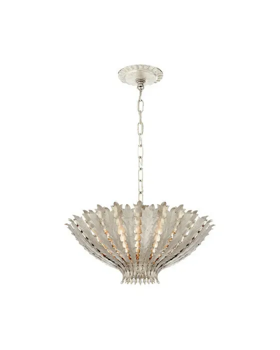 Hampton Pendant Burnished Silver Leaf S