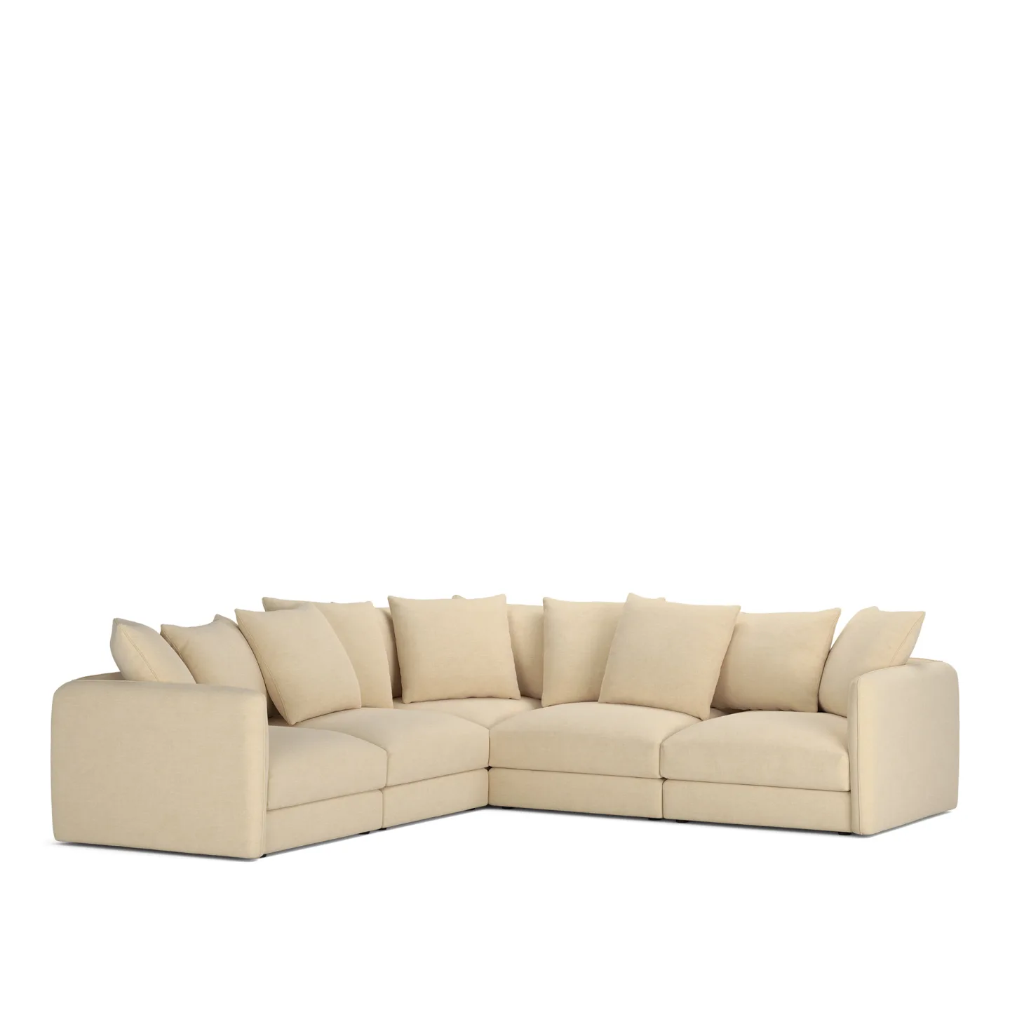NOGA - Pavarotti 5-Seater Corner, Fixed Cover, Cushion Variant 01, Sienna 101 - Soffor - Beige