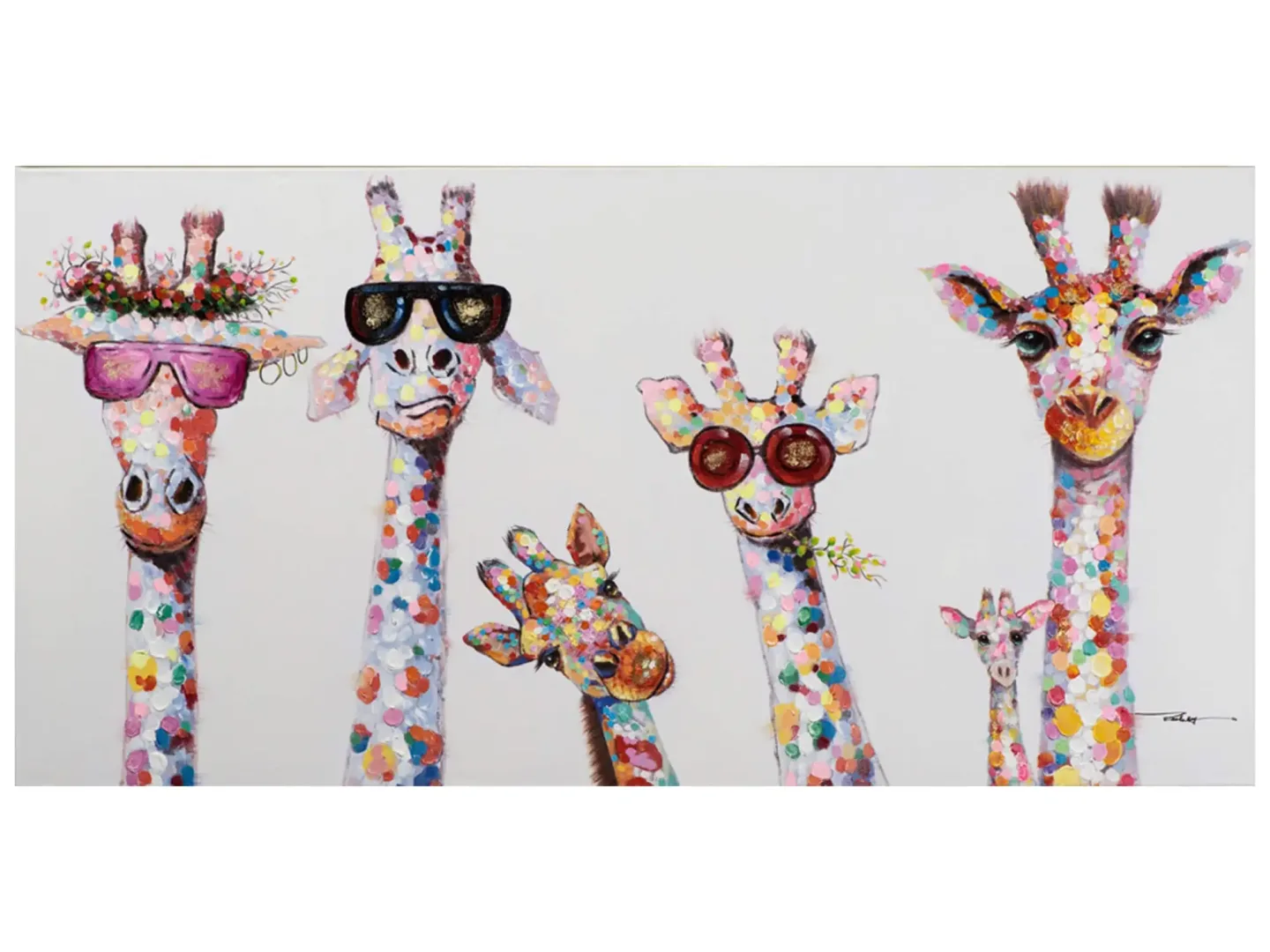 image LAND Bild Kuriose Giraffenfamilie 50x100 cm | Schubiger Möbel