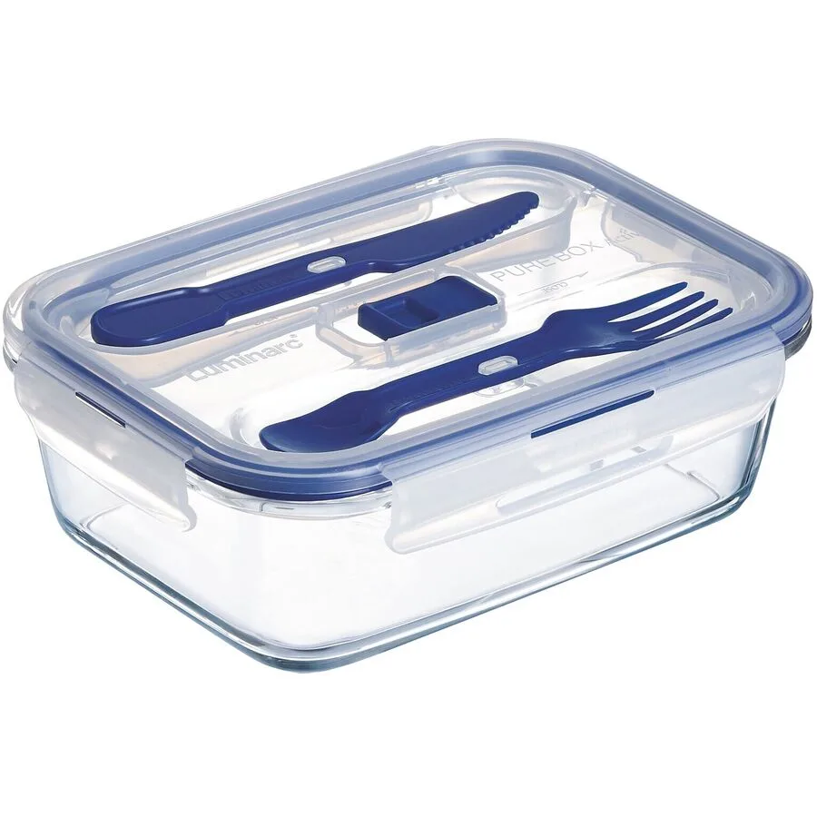 Vorratsdose Therese transparent/blau Glas/Kunststoff Glas/Kunststoff 1.22 l