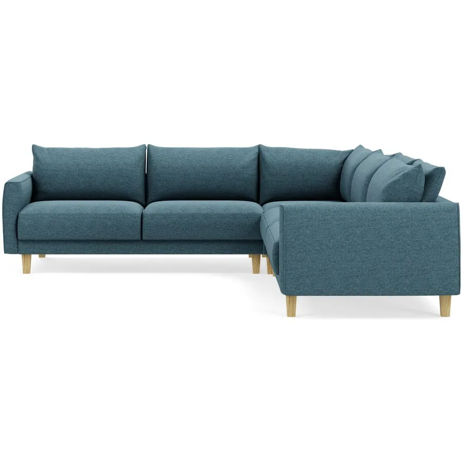 Ecksofa Avena Variabel Stoff/Holzfuss Eiche petrol B 264 T 264 cm - Möbel Konfigurator: Traummöbel individuell zusammenstellen