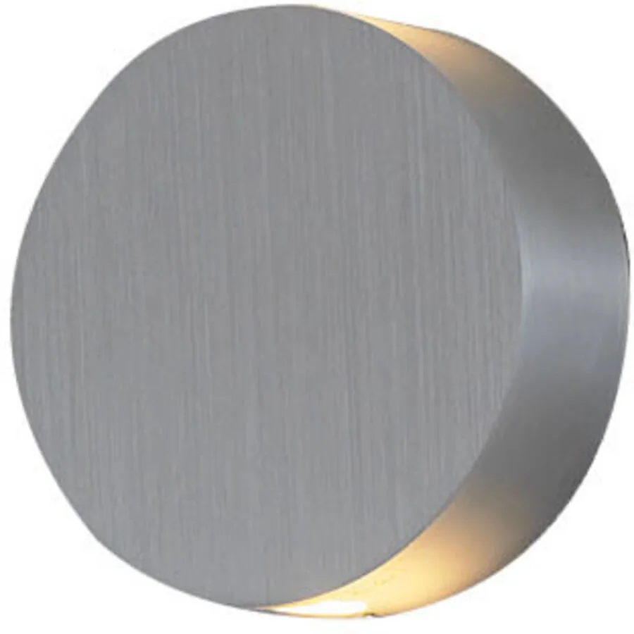 Escale Wandlampe Sun Silber Aluminium 13 cm 13 cm - Farbe: Aluminium geschliffen - LED - Lichtfarbe: Extra warmweiss - LED Energiesparlampen