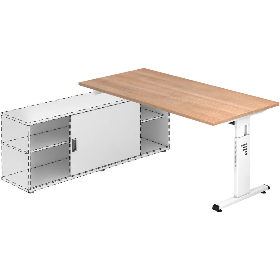 Schreibtisch Office Nussbaum Dekor Holzwerkstoff B 160 T 80 cm