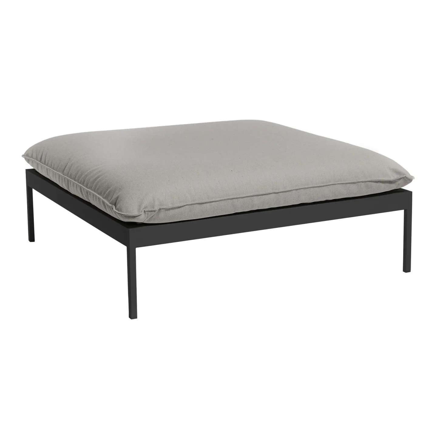 Skargaarden - Bönan Lounge End Ottoman Dark Grey Aluminum Frame, Cushion Light Grey Sunbrella Sling - Utomhuspallar och puffar - Studio Norrlandet - Grå