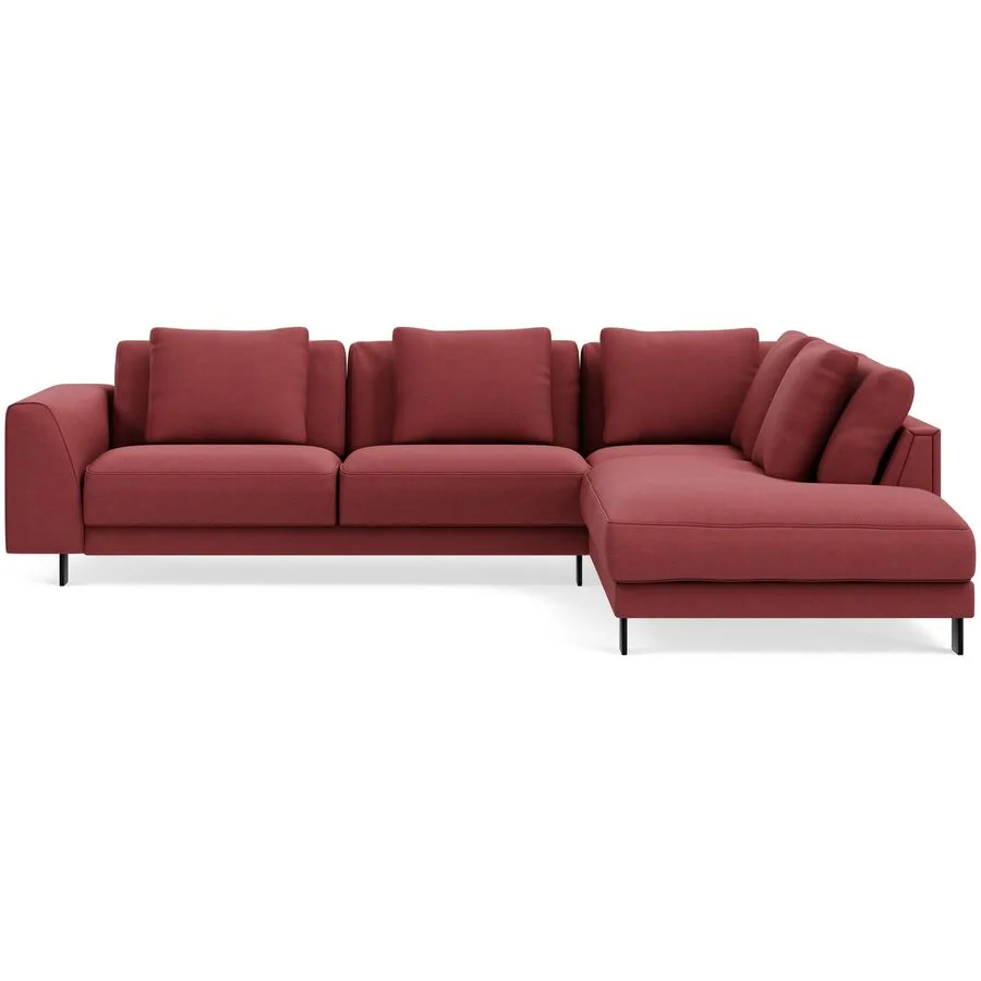 Ecksofa Avena Variabel Stoff/Metallfuss schwarz Wine B 283 T 233 cm - Möbel Konfigurator: Traummöbel individuell zusammenstellen