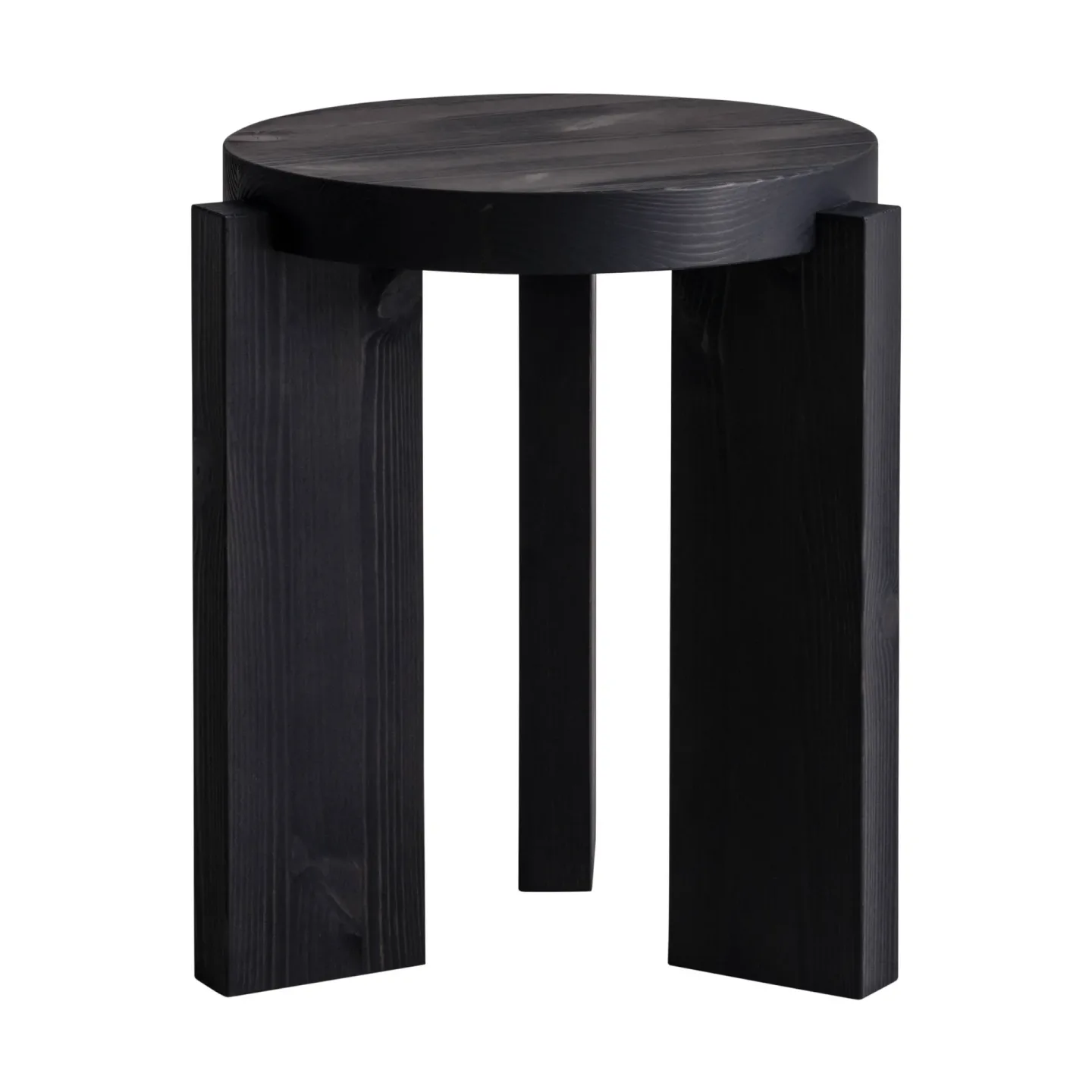 Vaarnii 001 Stool pall Svartbetsad furu, Ø40x44 cm