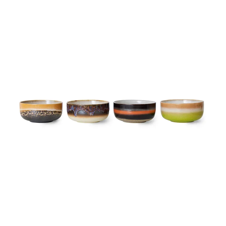 HKliving 70's Dessert Schale 4-teilig Humus