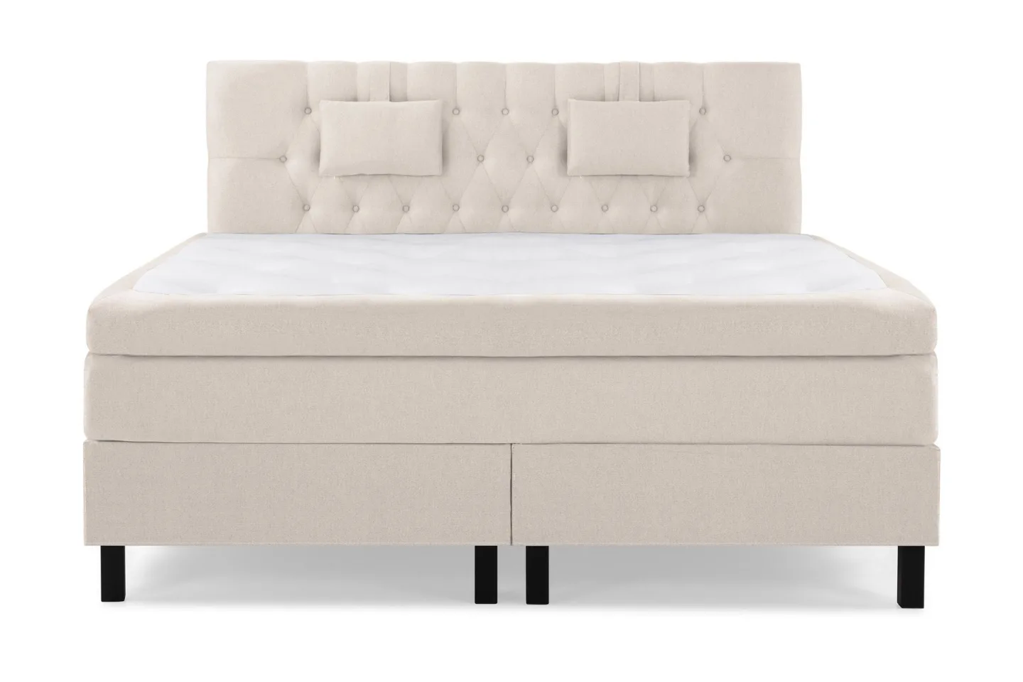 Lucky Komplett Sängpaket 160x200 Memory Diamant Sänggavel - Nackkudde Liten Beige