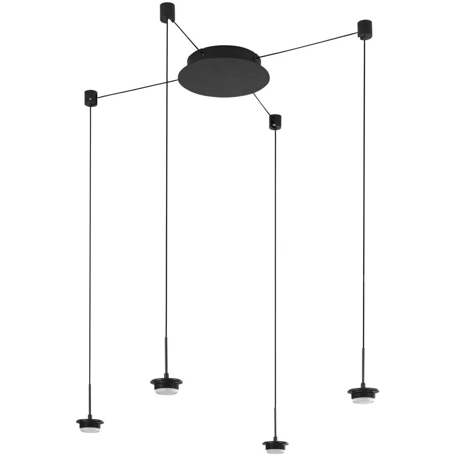 Pendellampe Cara Schwarz Metall 20 cm 200 cm - LED - Lichtfarbe: Extra warmweiss - Helles Neutralweiss - LED Energiesparlampen