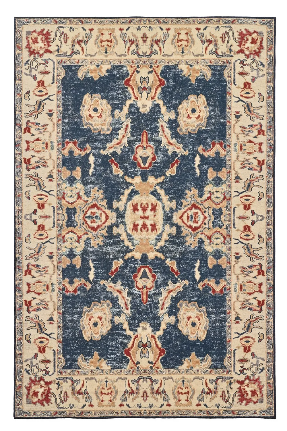 Flatvevd teppe - Fadarin (blå) (Størrelse: 230 x 340 cm)