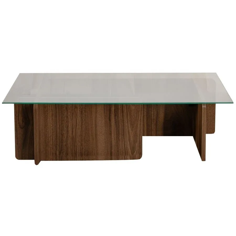 Salontisch Georis Walnuss Glas/Holzwerkstoff B 105 H 30 cm
