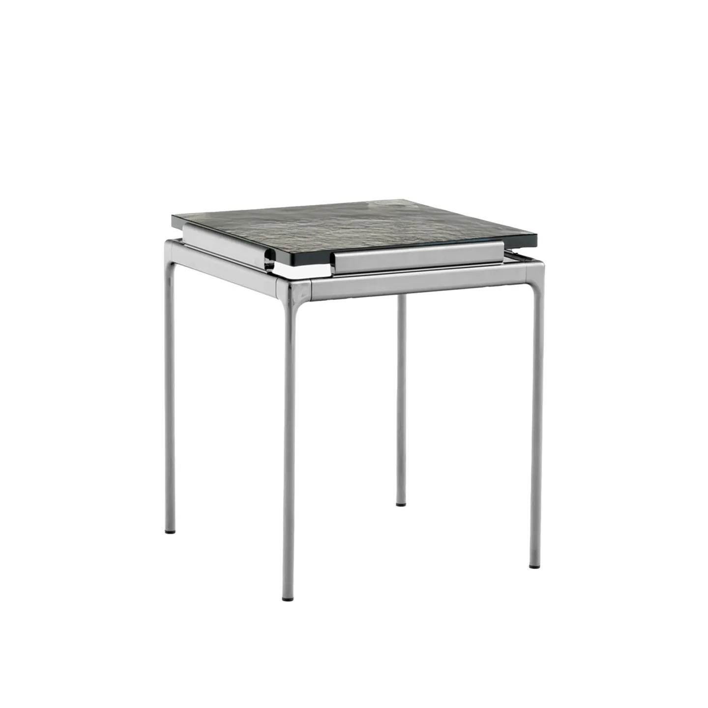&Tradition - Sett Side Table LN11, Smoked Cast Glass/Dark Chrome - Sidobord - Luca Nichetto - Grå - Glas/Metall