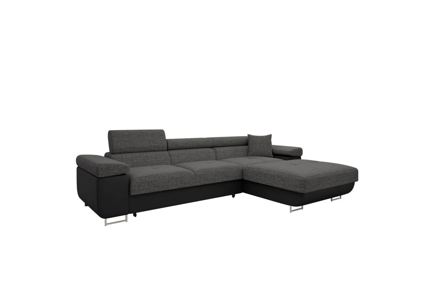 Gabina Soffa med Divan 3-sits - Grå/Svart