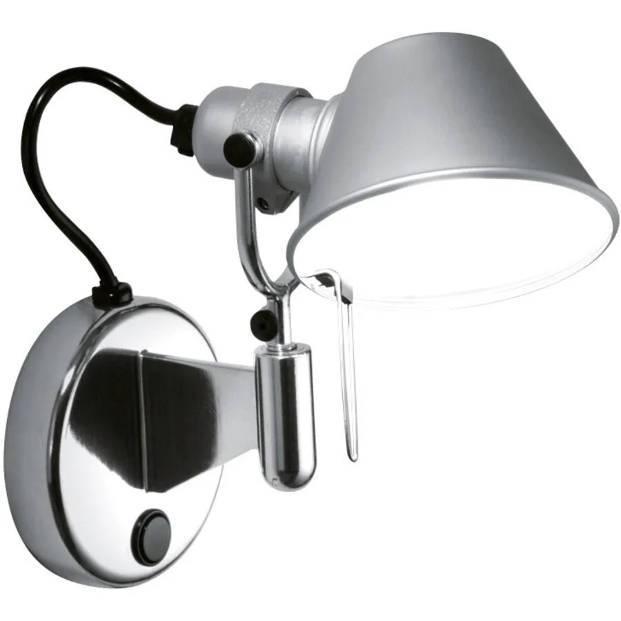 Designer-Wandlampe Artemide Tolomeo Micro - Farbe: alufarbig - Material: Aluminium - LED - Lichtfarbe: Extra warmweiss - LED Energiesparlampen