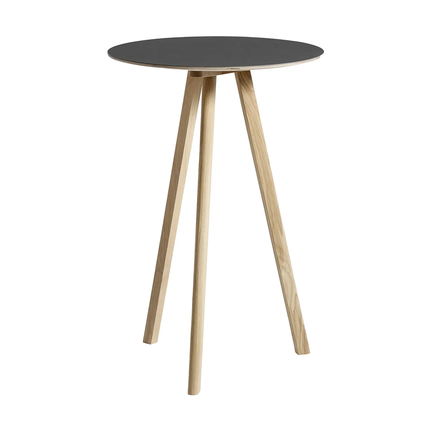 HAY CPH20 2.0 Bartisch Ø70 cm Black linoleum-lacquered oak