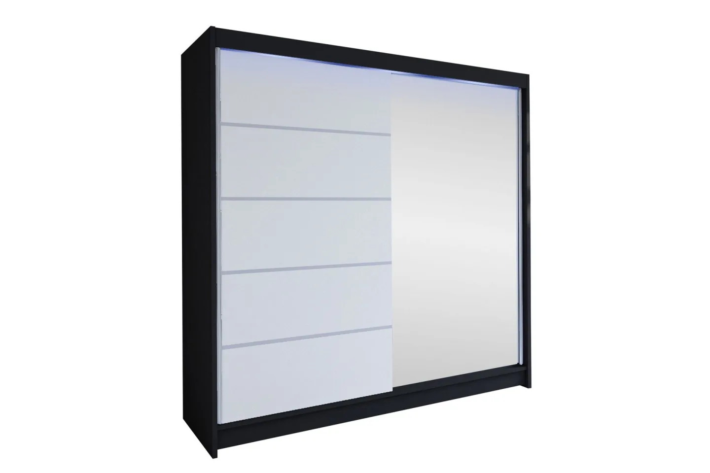 Canderbury Garderob m. Spegel 180x215 cm - Svart