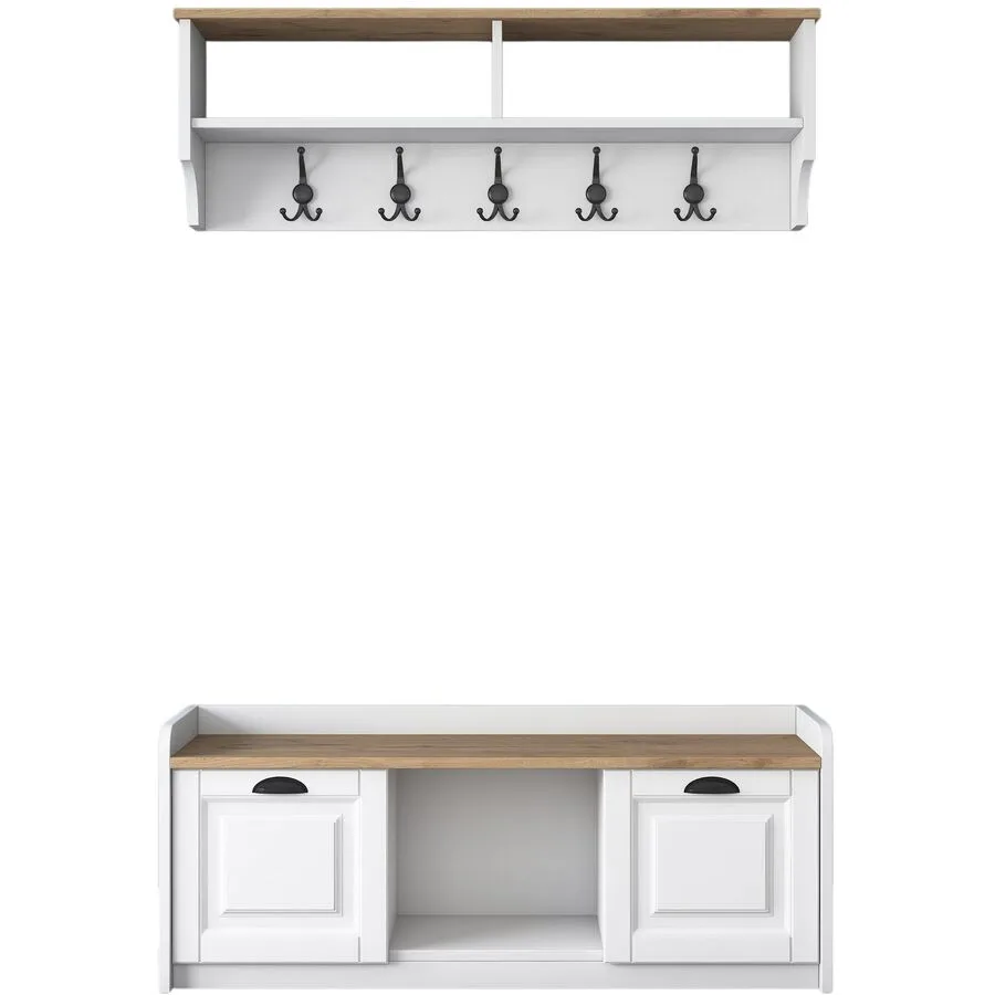 Garderobenmöbel Yemek weiss Melamin H 45 cm