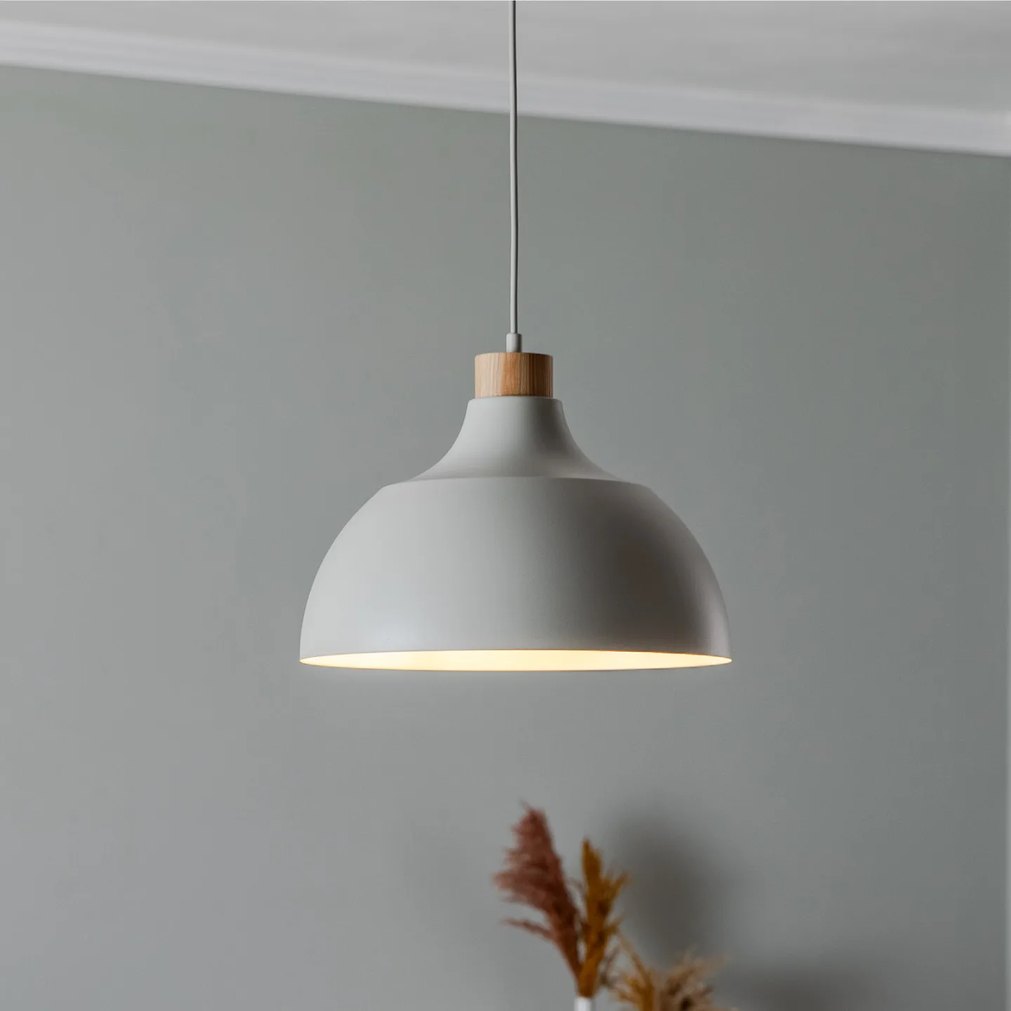Kaitt Pendelleuchte Ø34 Beige - Envostar - Wohnzimmer - Skandinavisch - Metall - Einflammig