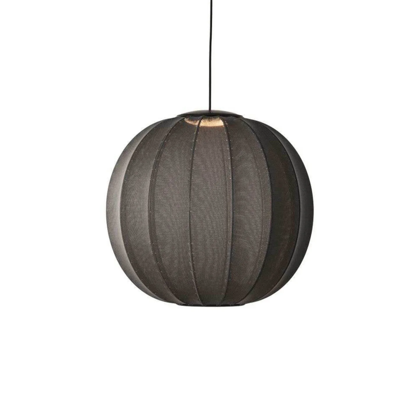 Knit-Wit 60 Round LED Pendelleuchte Black - Made By Hand - Schlafzimmer - Stoff / Textil