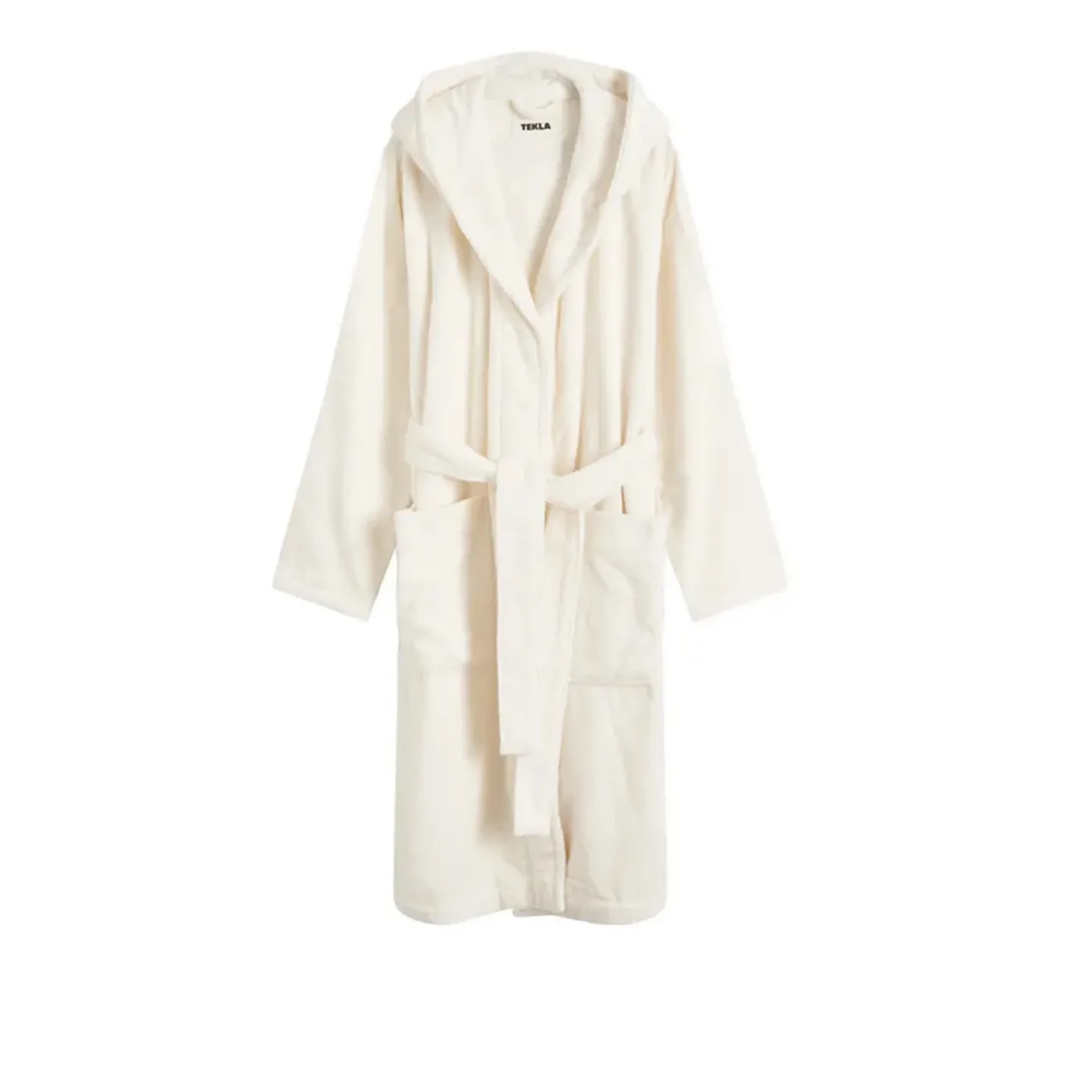 Tekla - Hooded Bathrobes L, Ivory - Badrockar - Vit - Bomull