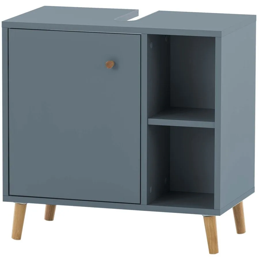 Waschbeckenunterschrank Elmeri graublau Holzwerkstoff B 60 T 33 H 59 cm