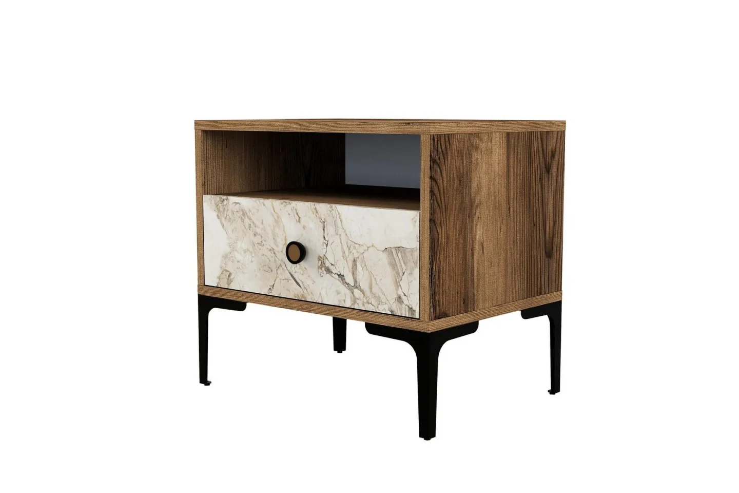 Ameias Sängbord 56x40 cm Brun/Vit - Hanah Home