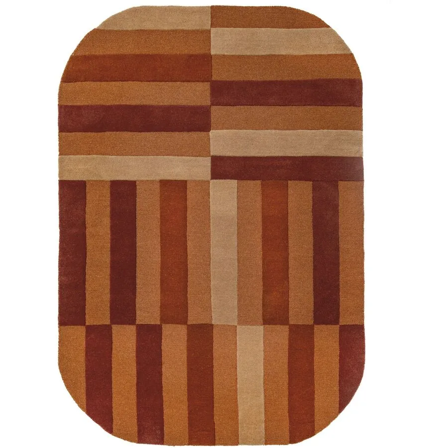 Teppich Elinor TERRAKOTTA Streifen 100% WOLLE 200 x 290 cm