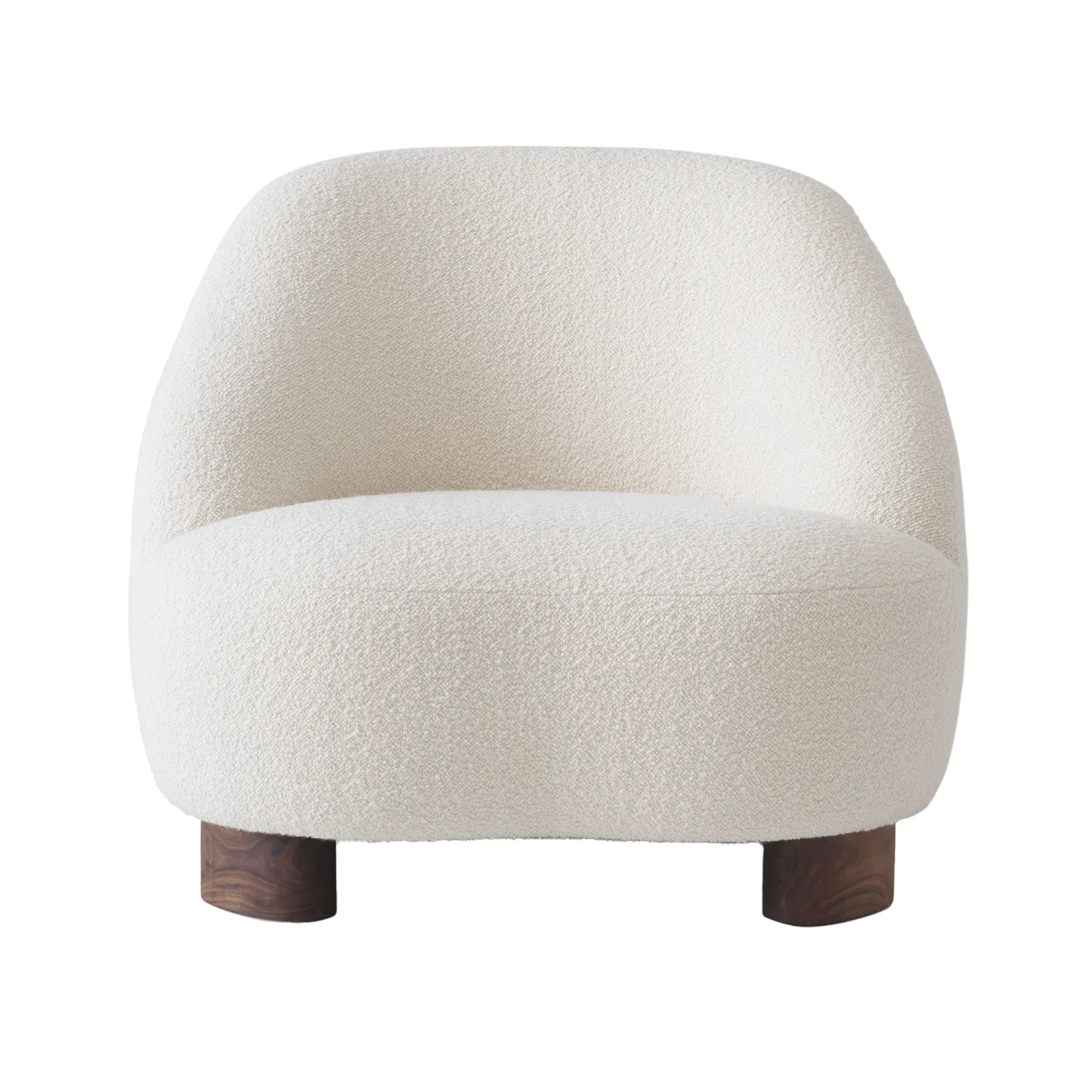 &Tradition - Margas Lounge Chair LC1, Walnut - Fåtöljer - Louise Liljencrantz - Vit - Trä/Textilmaterial/Skum