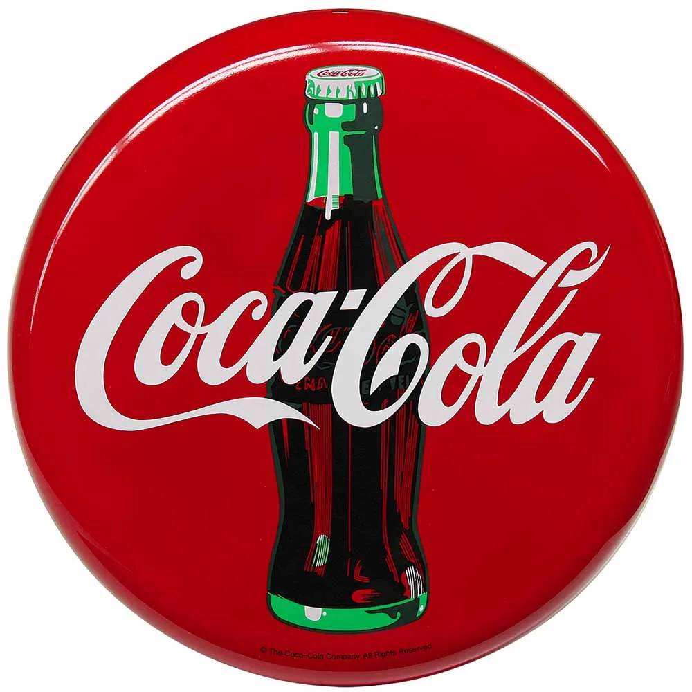 Coca Cola Plåtskylt Ø 41 cm