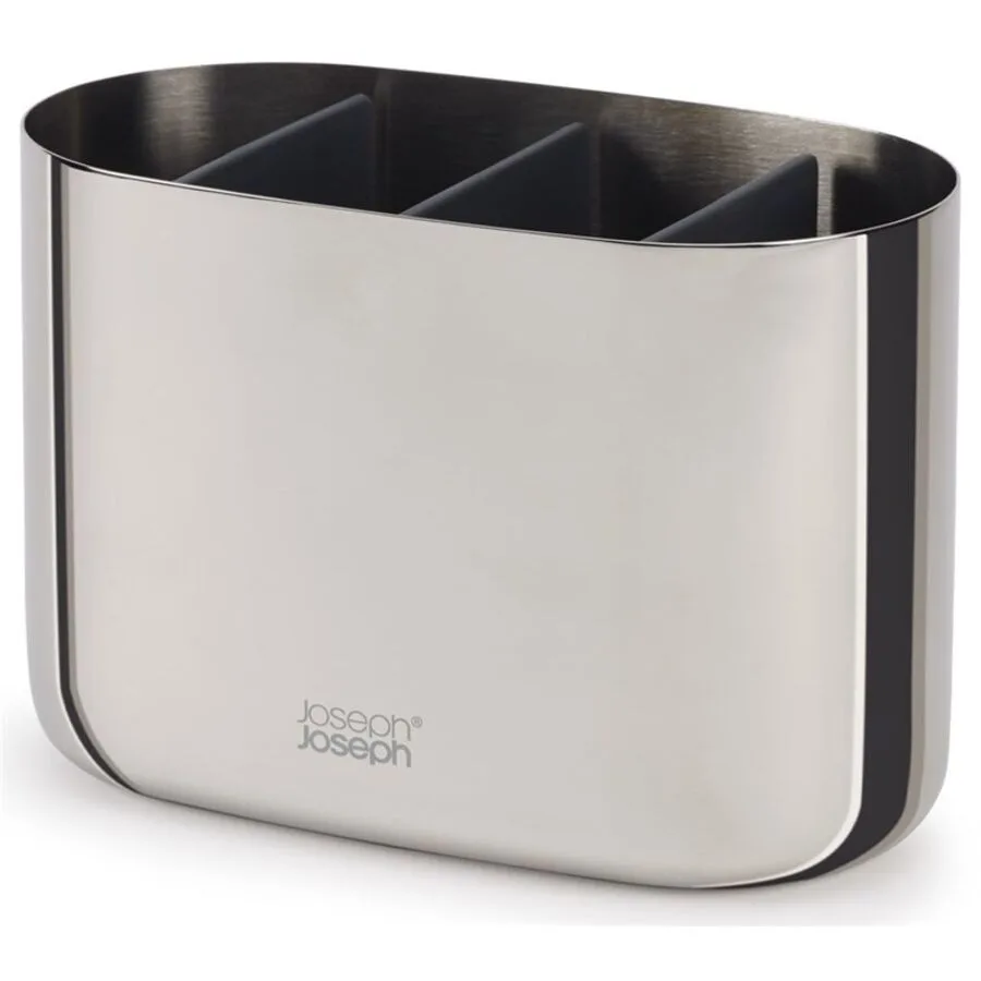 Zahnbecher Joseph Joseph Schwarz/Silber Stahl 11.8 cm - Farbe: silber/schwarz