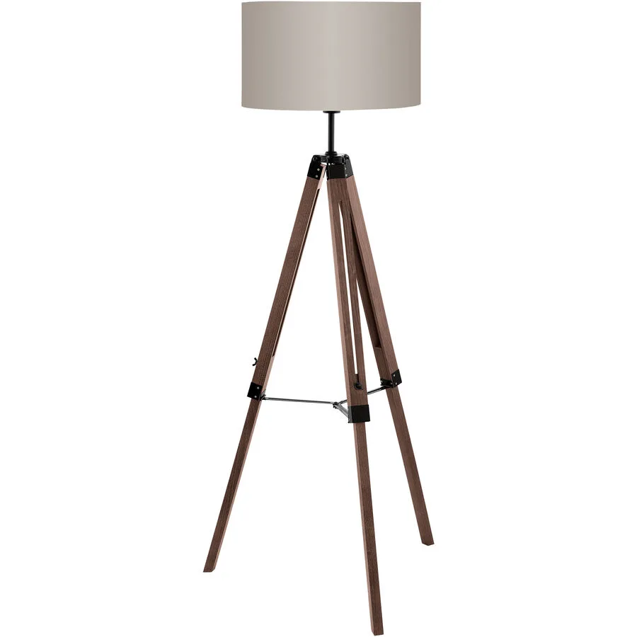 Eglo Stehlampe Lantada Braun Stahl/Holz 143 cm - Farbe: nussbraun - Material: Holz/Stahl