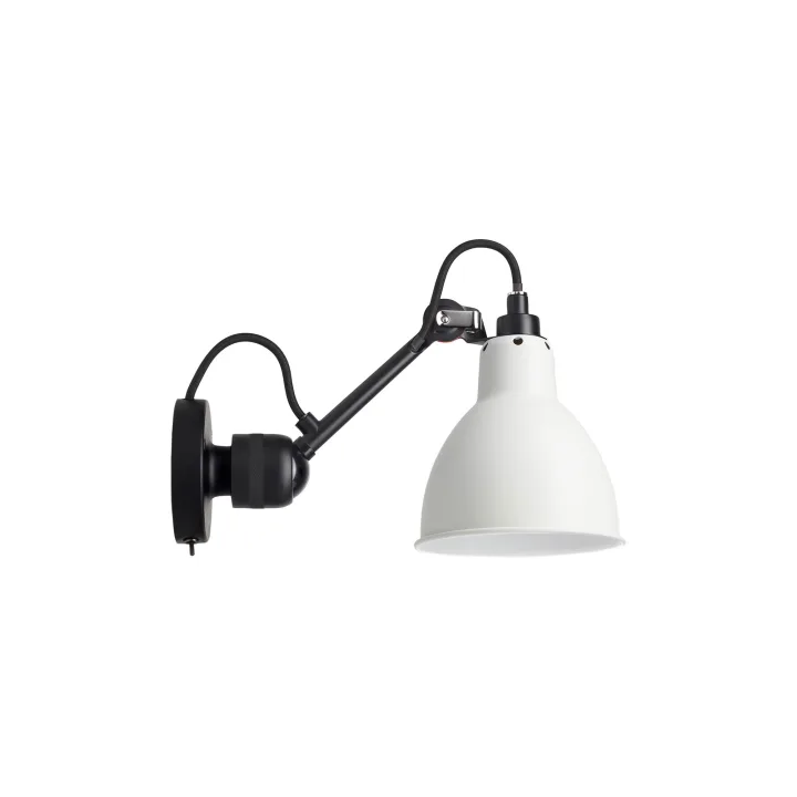 304SW Vägglampa Svart/Vit - Lampe Gras - Vardagsrum - Design - Metall