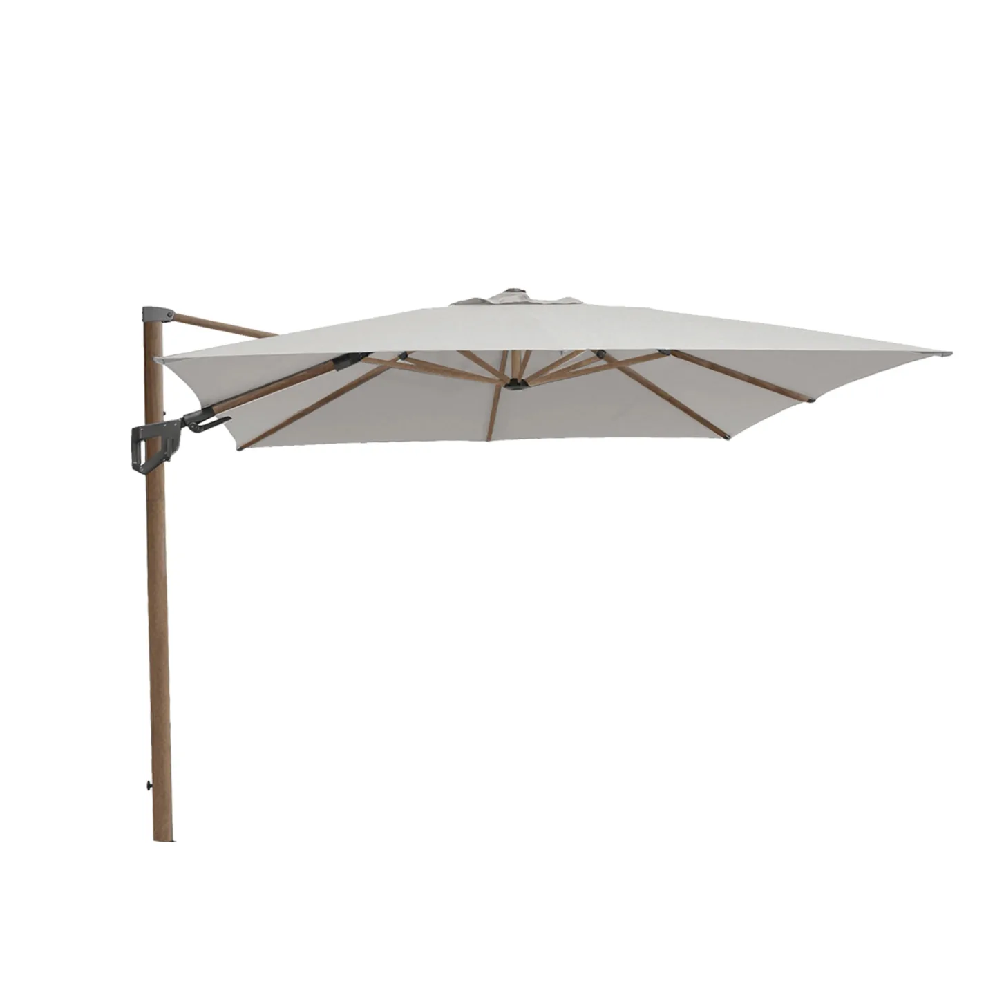 Cane-Line - Hyde luxe tilt parasoll i trä, 3x3 m - Dusty White - Parasoll - Cane-line Design Team - Metall/Syntetiskt