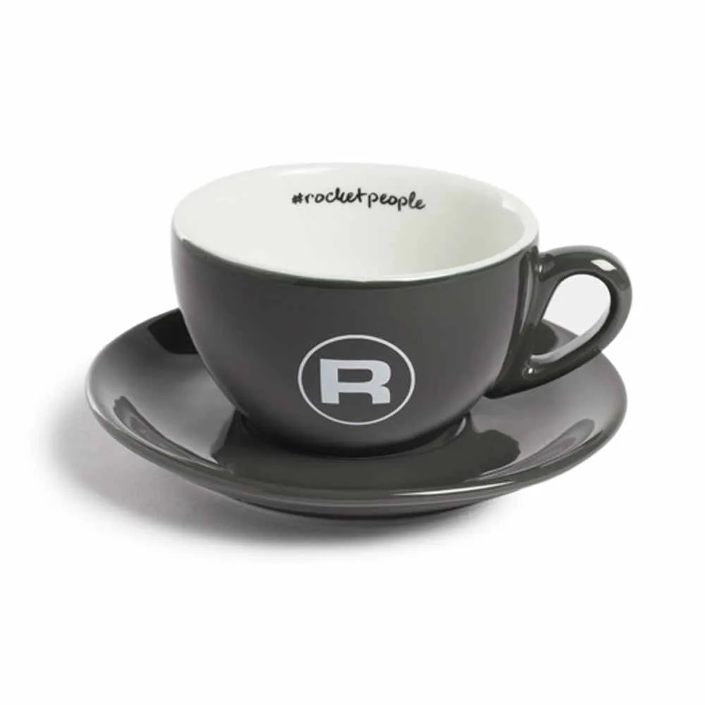 Cappuccinokopp Grå Rocket People bred 6 pack med fat
