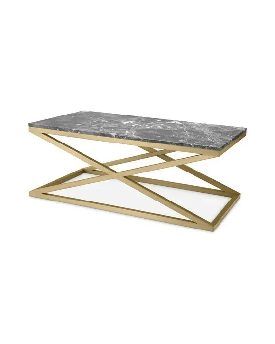 Criss Cross Coffee Table Brushed Brass