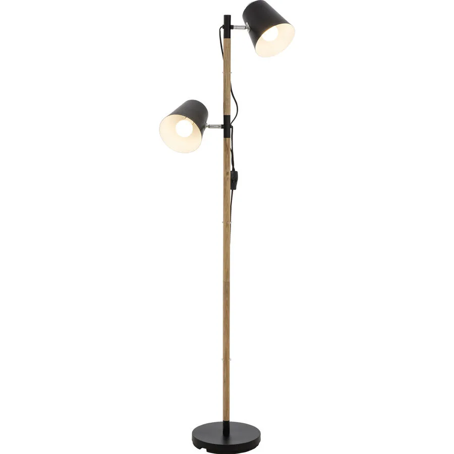 Stehlampe Kovlo Schwarz Holz/Metall 25 cm 160 cm